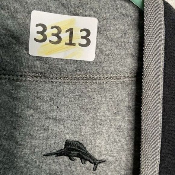 Tommy Bahama 1/4 Snap MockNeck Reversible Sweater Mens XL Gray/Black Logo - Picture 2 of 10